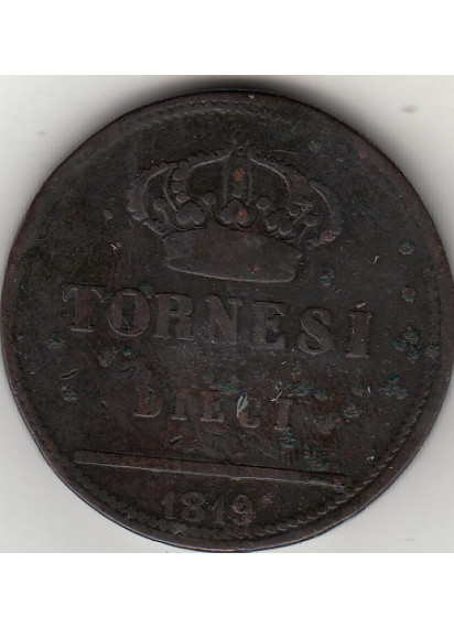 1819 Ferdinando I Regno delle Due Sicilie 10 Tornesi 